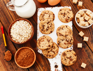 Oatmeal cookies with chocolate