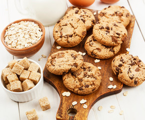 Oatmeal cookies with chocolate
