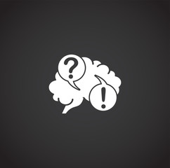 Human brain related icon on background for graphic and web design. Creative illustration concept symbol for web or mobile app