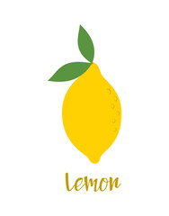 card with lemon isolated on white background