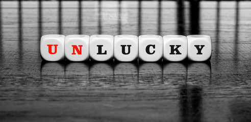 word lucky or unlucky - dilema concept	