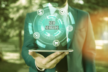 Handwriting text Seo Service. Conceptual photo techniques and procedures to increase the website...
