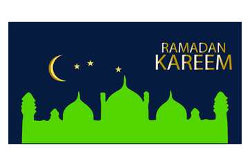 Ramadan Mubarak poster banner colored design