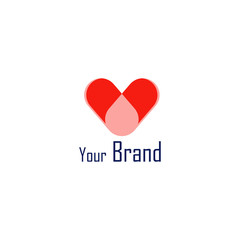 A health logo with a heart illustration for your business, hospital and laboratory needs