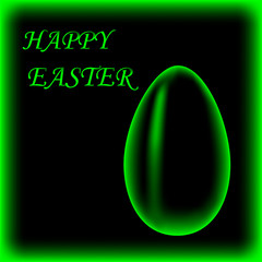 Easter Greeting Card with painted eggs and the inscription 