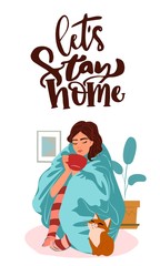 Corona virus (covid 19) campaign to stay at home. lifestyle activity that you can do at home to stay healthy. Flat design vector