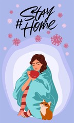 Corona virus (covid 19) campaign to stay at home. lifestyle activity that you can do at home to stay healthy. Flat design vector