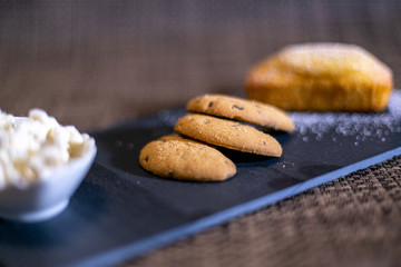 breakfast time - plumcake and biscuits 