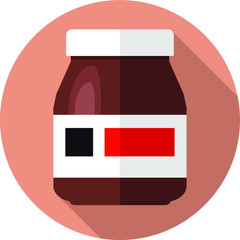 flat design jar nutella cocoa