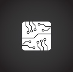 Processor chip related icon on background for graphic and web design. Creative illustration concept symbol for web or mobile app