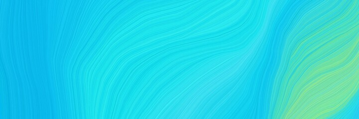 elegant creative banner with bright turquoise, light green and medium turquoise color. modern soft curvy waves background illustration