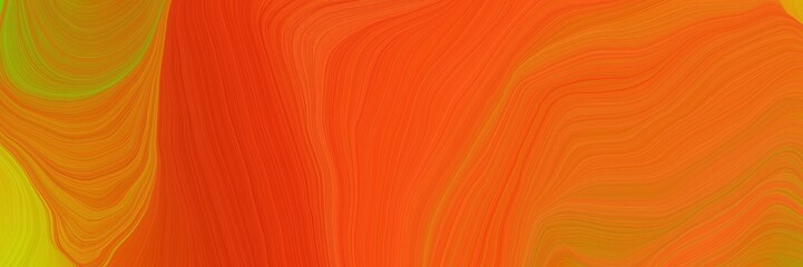 elegant futuristic banner background with orange red, dark golden rod and golden rod color. abstract waves illustration