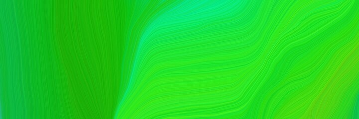smooth dynamic futuristic banner. abstract waves illustration with lime green, spring green and vivid lime green color