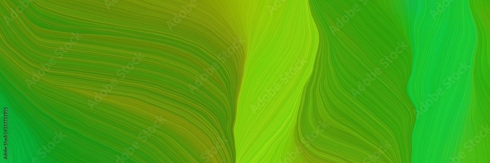 Poster smooth futuristic banner background with dark green, yellow green and lime green color. modern soft 