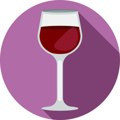 flat design class of red wine icon symbol