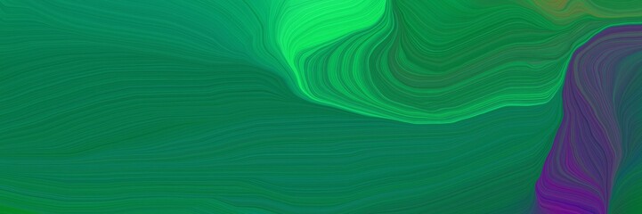 elegant futuristic banner background with teal green, spring green and dark slate blue color. modern soft curvy waves background design