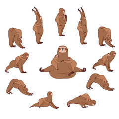 Surya Namaskara mama Sloth  yoga - 333756385