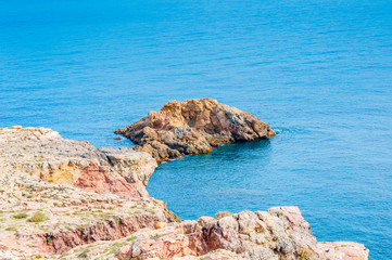 sea landscapes on the Mediterranean coast on summer days