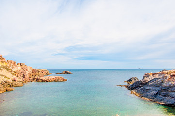 sea landscapes on the Mediterranean coast on summer days