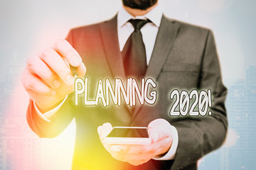 Handwriting text Planning 2020. Conceptual photo process of making plans for something next year