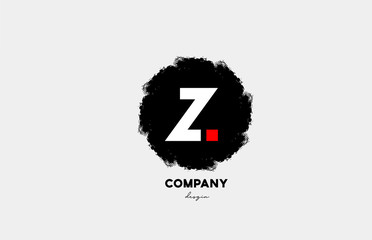 Fototapeta na wymiar Z red white black letter alphabet logo icon with grunge design for company and business