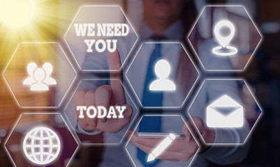 Handwriting text writing We Need You. Conceptual photo asking someone to work together for certain...