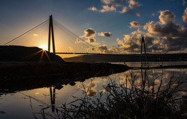 Obraz premium third bridge or yavuz sultan selim bridge at Night
