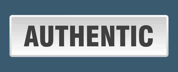 authentic button. authentic square white push button