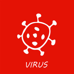 Virus or bacteria hand drawn icon. Coronavirus symbol. Simple doodle isolated illustration. Vector