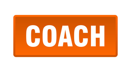 coach button. coach square orange push button