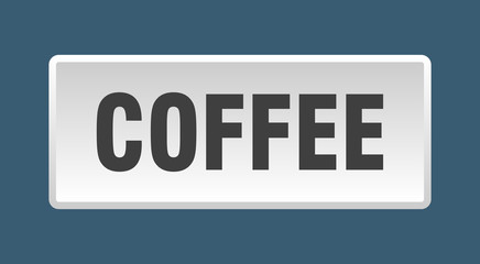 coffee button. coffee square white push button