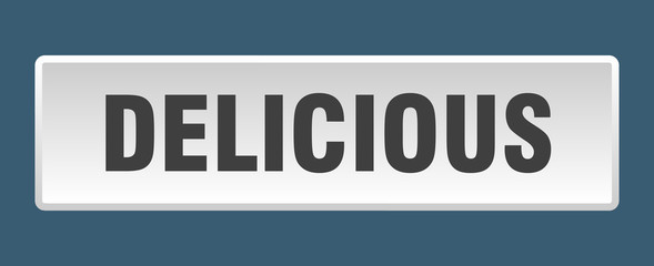 delicious button. delicious square white push button