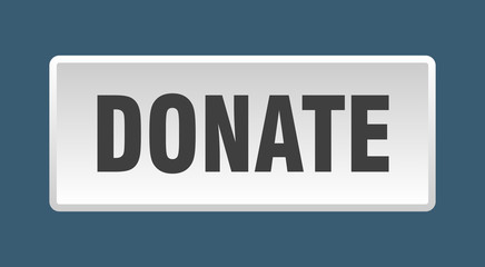 donate button. donate square white push button