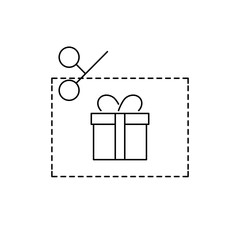 Gift voucher, coupon line style icon