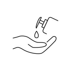 Hand disinfection line style icon