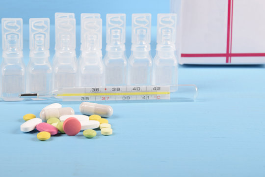 thermometer showing high fever and coronavirus disease with free space for text