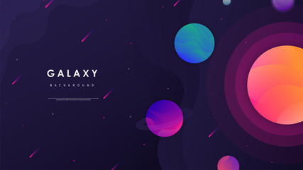 Galaxy background with colorful shapes Vector