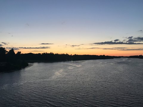 sunset on river