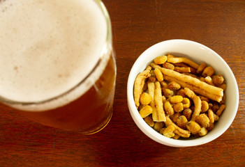Beer and snacks