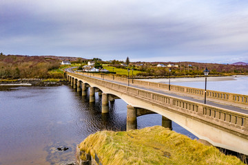 Fototapeta na wymiar The bridge to Lettermacaward in County Donegal - Ireland.