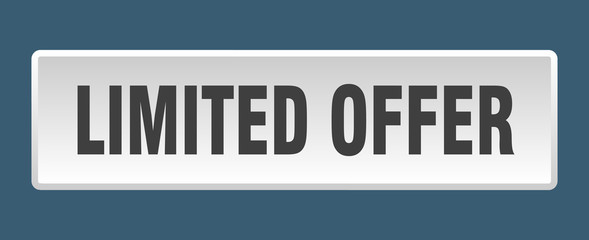limited offer button. limited offer square white push button
