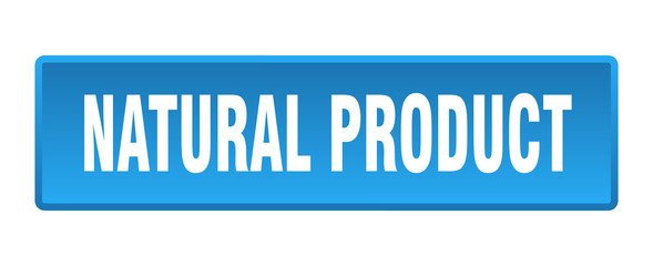 natural product button. natural product square blue push button