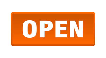 open button. open square orange push button