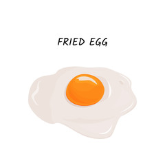 Fried egg vector meal illustration. Isolated on white background.