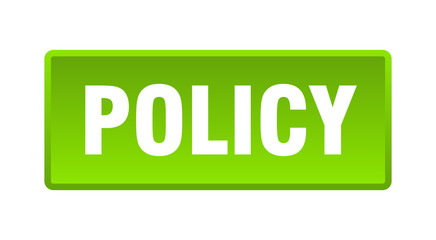 policy button. policy square green push button