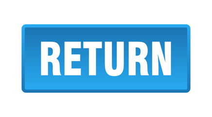 return button. return square blue push button