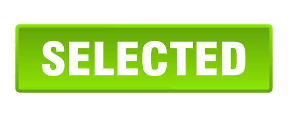 selected button. selected square green push button
