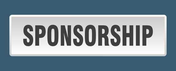 sponsorship button. sponsorship square white push button