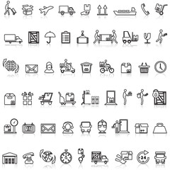 Logistics and Shipping line icons.