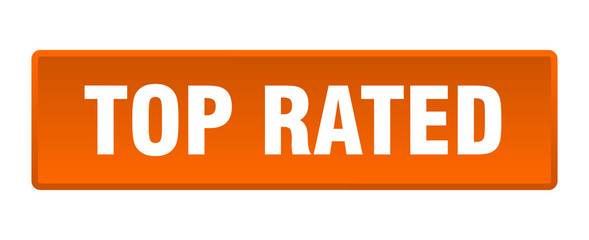 top rated button. top rated square orange push button